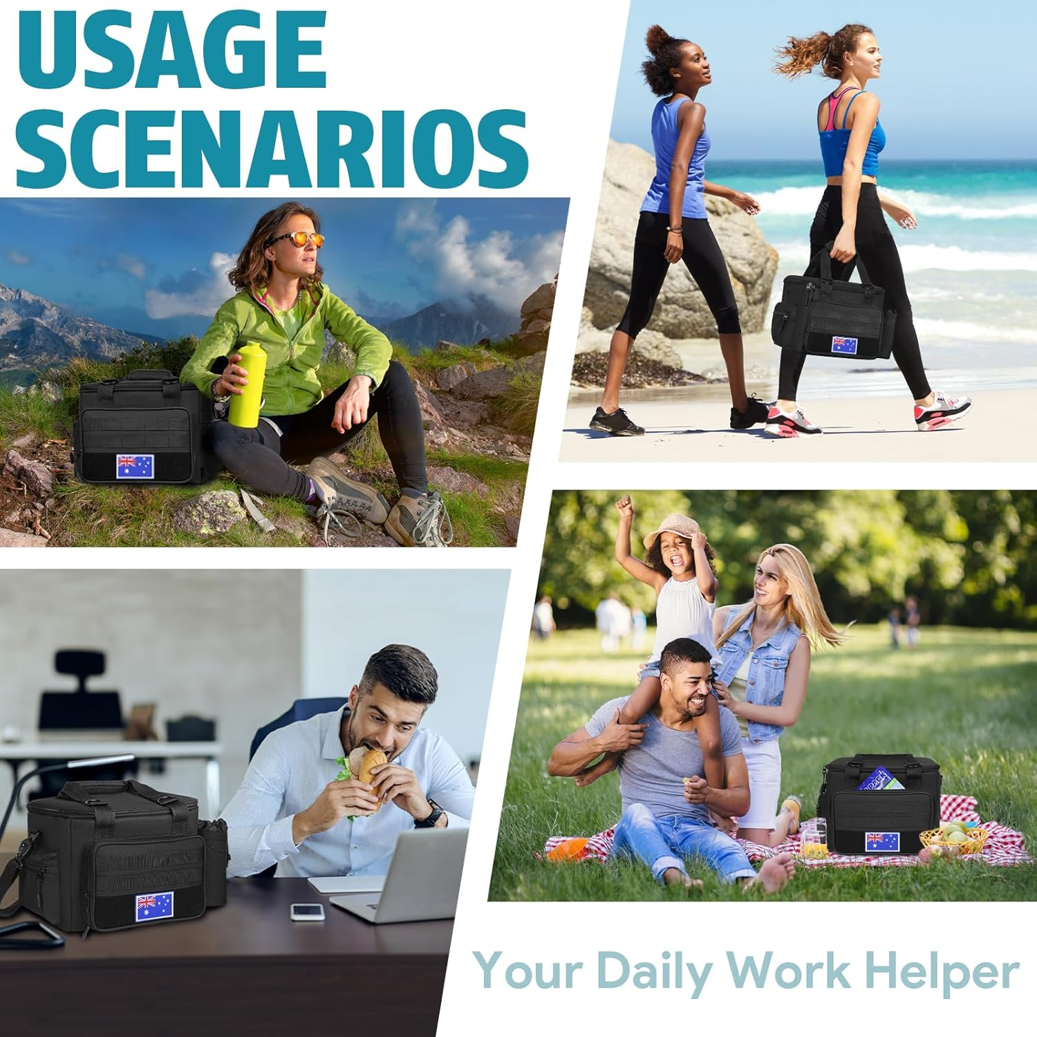 INSMEER 20L Insulated Lunch Bag for Men, Lunch Box for Adults with Leakproof, Lunch Box Cooler with Shoulder Strap Lightweight Lunchbox for Camping, Travel and Work image number 1