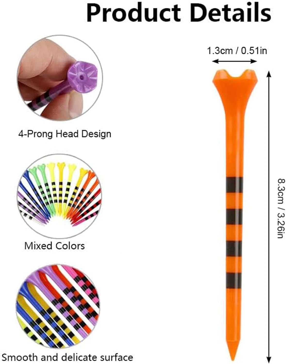 30Pcs Golf Tees,Golf Tees Bulk Reduce Side Spin and Friction,Fathers Day Christmas Birthday Gifts from Daughter Son, Men image number 2