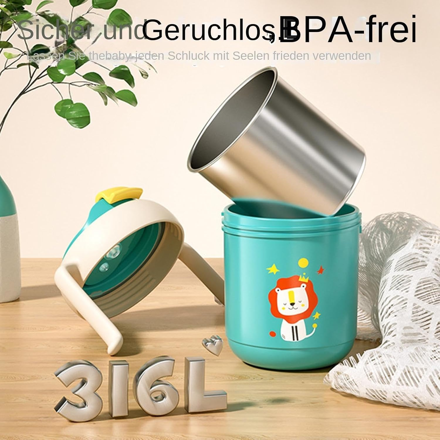 No Spill Cups for the Elderly, Water Bottle for Elderly, 300 Ml Drinking Cup for Elderly, Leak-Proof Cup with Handles, Senior Care Cup for Patients In - Green image number 5