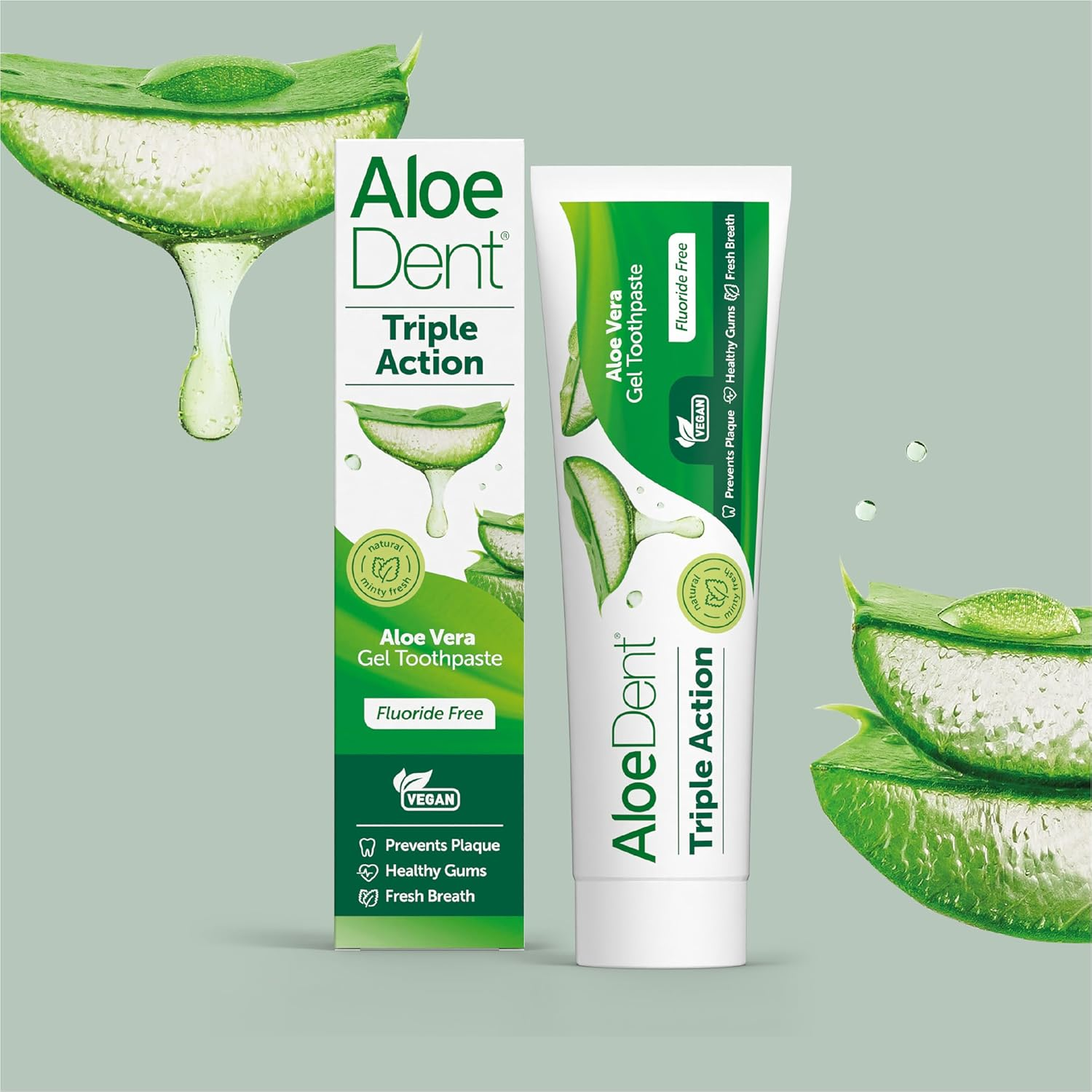 Aloedent Triple Action Fluoride Free Toothpaste 100Ml image number 3
