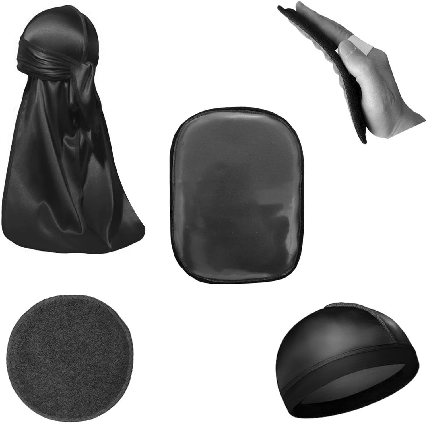 360 Waves Hair Training Kit, Wave Brush with Curved Design, 2 Palm Grips, Pink image number 5