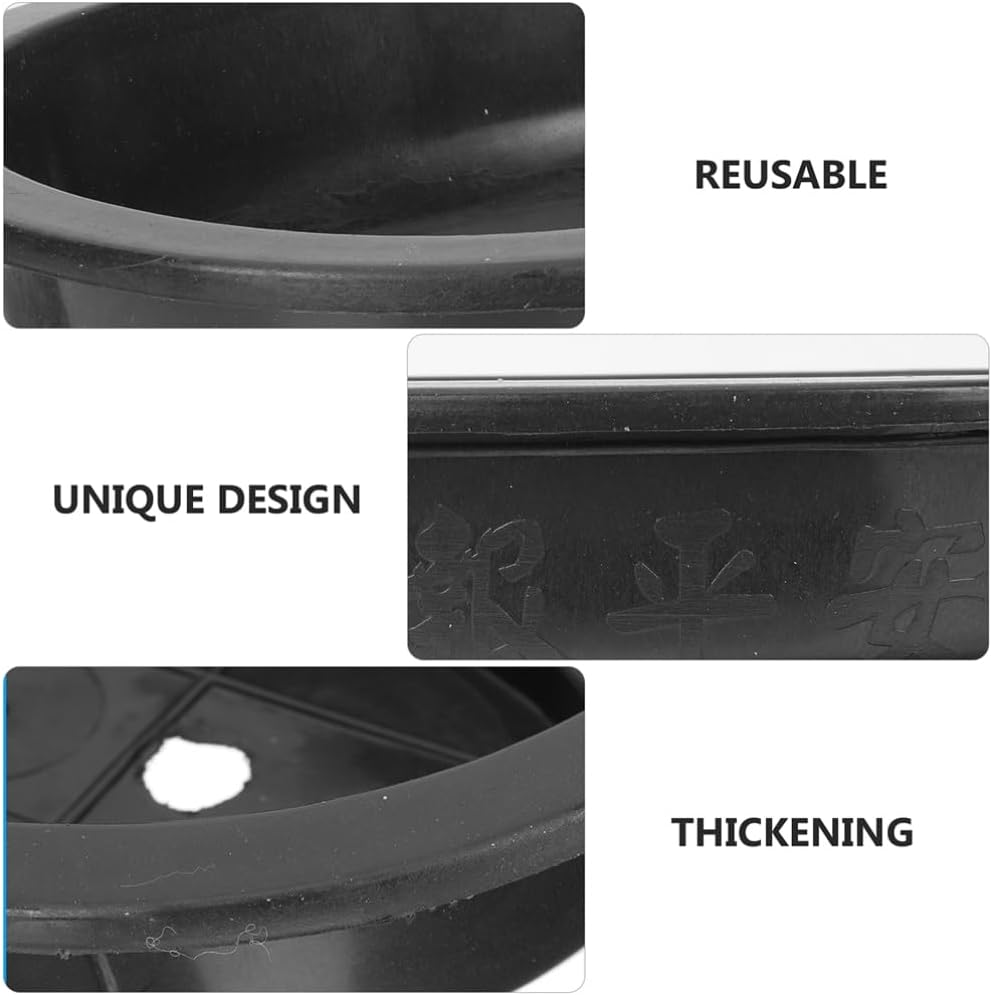 Happyyami 2Pcs Oval Bonsai Training Pots for Gardening Lightweight Drainage Container for Flower Cultivation Modern Design Garden Supply image number 2