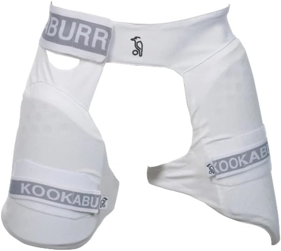 Kookaburra Pro Guard 500 Cricket Thigh Pad (White, Size: Men) | Left Hand Batsman | Lower Body Dual Protection Cricket Thigh Guard