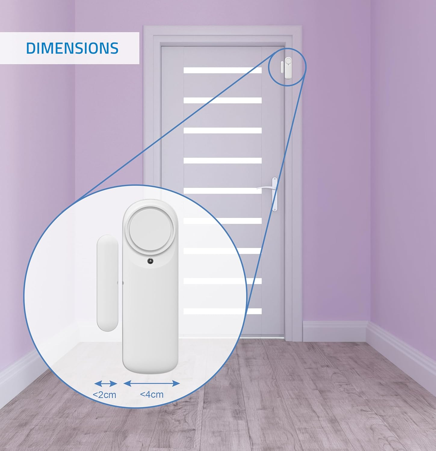 Nivian Smart Wifi Door Alarm Magnetic Door Sensor Wireless with Mobile App Real-Time Notifications Manual Button Siren 100Db image number 5