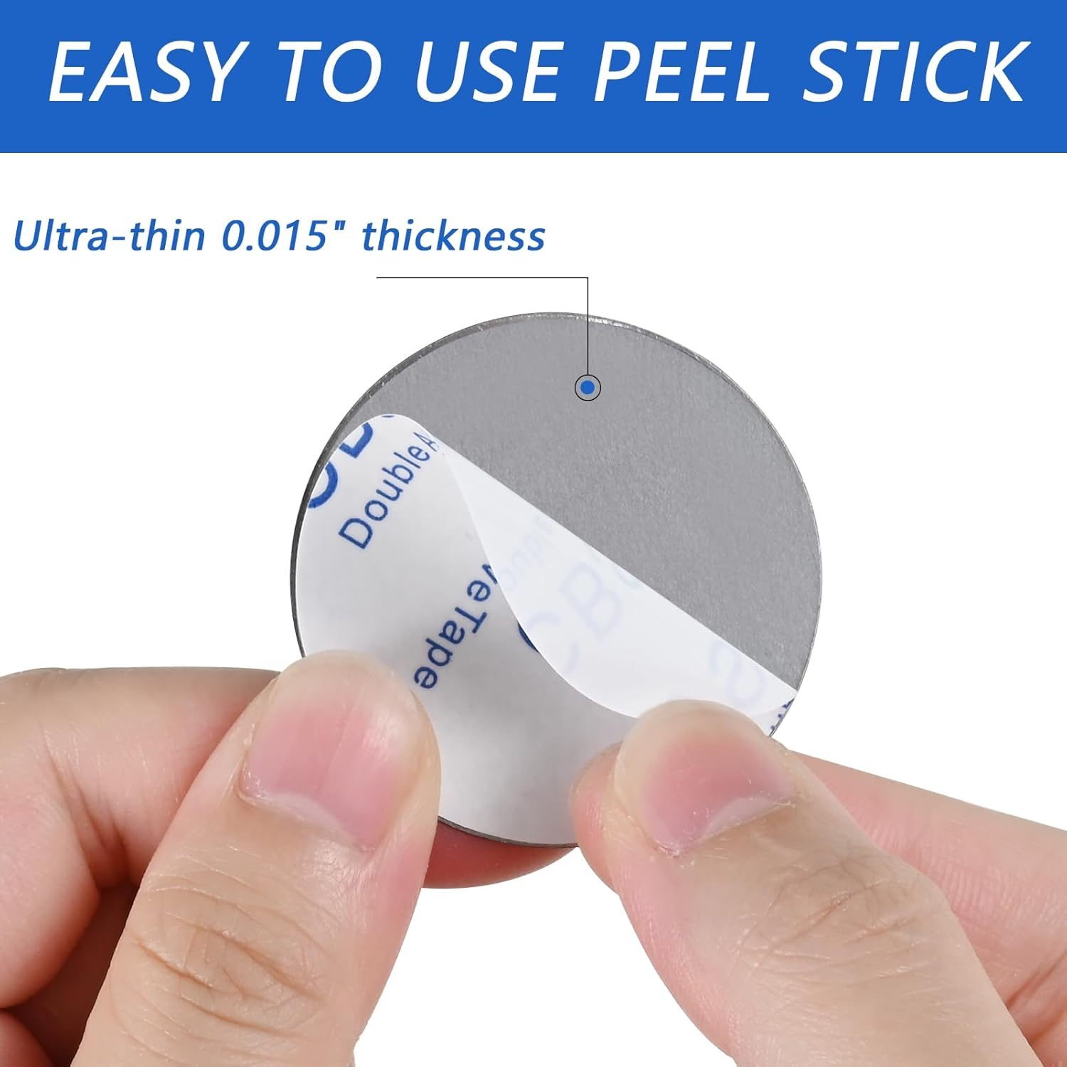 Phone Magnets for Back of Phone, Universal Metal Plates, 2 Rectangular and 2 round with Adhesive, Car Phone Magnets (White) - A Gray image number 7