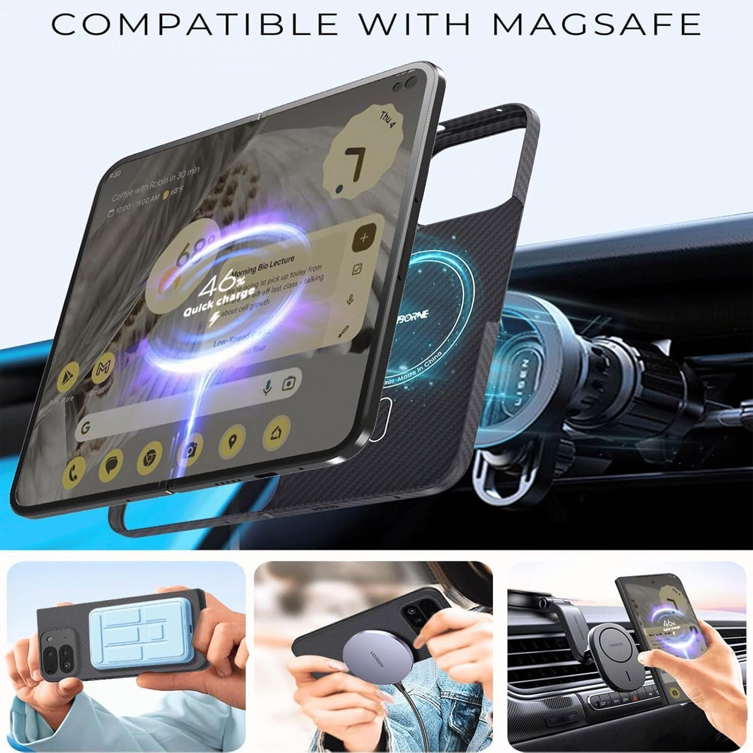 RUNGOS Magnetic for Google Pixel 9 Pro Fold Case Magsafe [Slim Fit] [Stable Magnetic] [Wireless Charging] Sturdy Shockproof Cover for Pixel 9 Pro Fold Case 2024, Lightweight Bumper Phone Cover image number 4