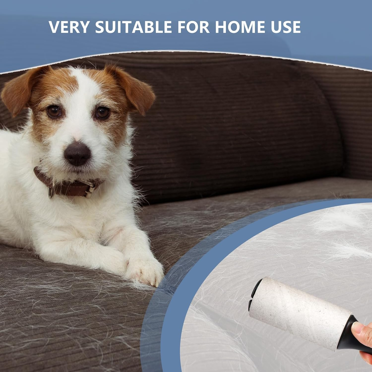 Vinabo Lint Refills, 6 Rolls of 60 Sheets Each, Total 360 Sheets, Extra Sticky Pet Hair Replacement Rollers for Clothes, Beds, Carpets, Pet Hair of Cats/Dogs image number 3