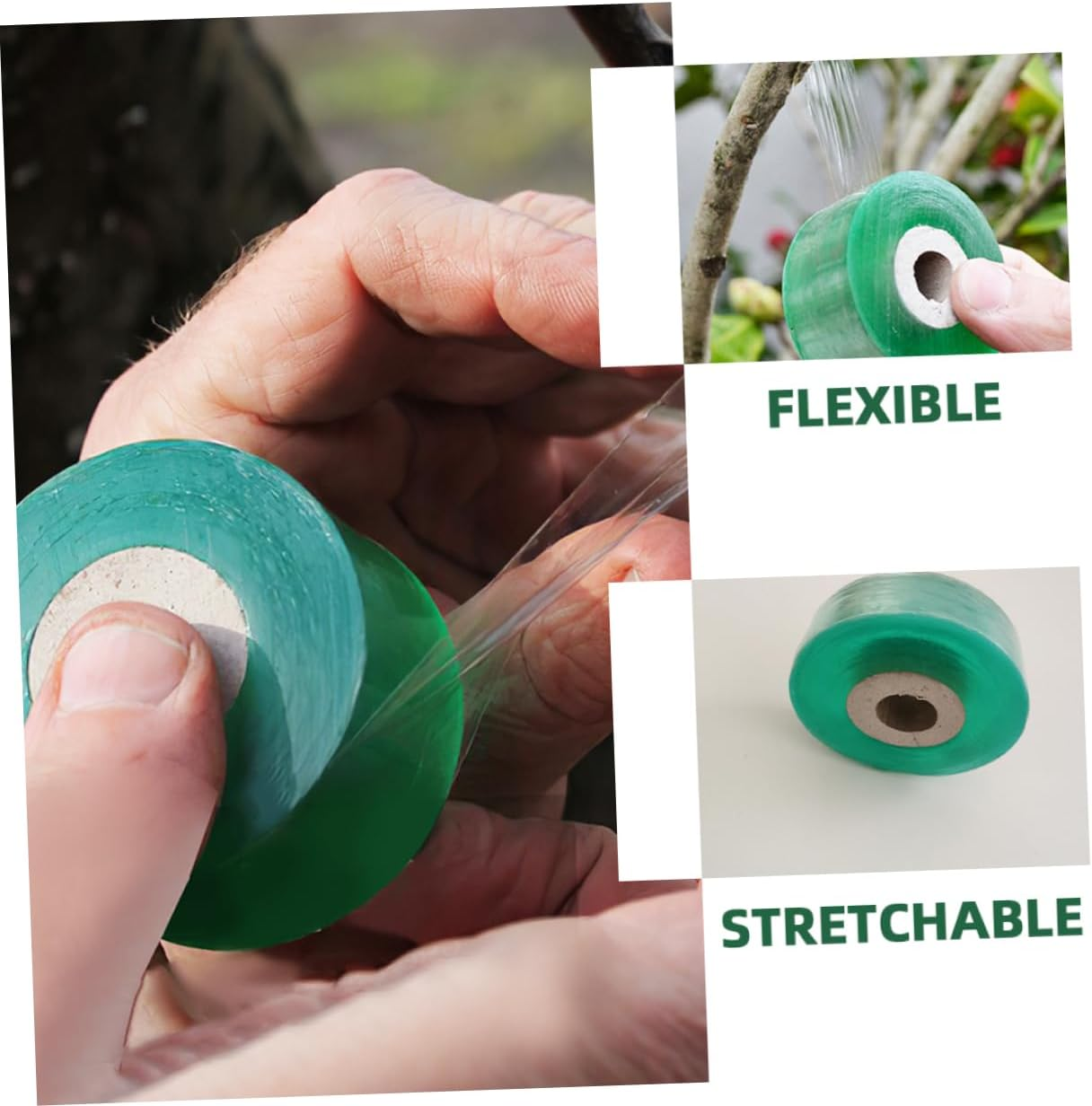 SUPVOX Grafting Tape and Plant Repair Tape for Gardening Use, 4 Rolls of 100Cm Stretchable Self-Adhesive Budding Film 2Cm Width, Suitable for Fruit Trees and Plant Grafting Accessories image number 3