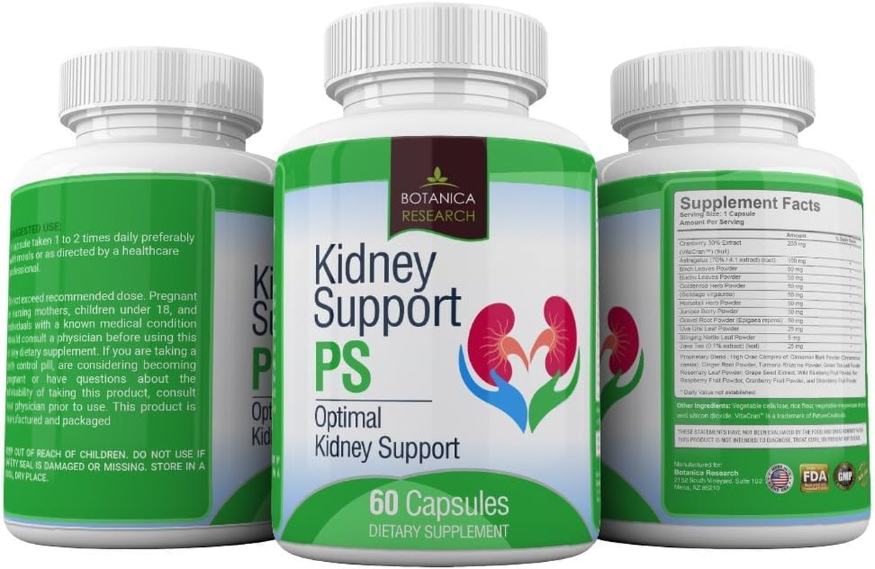 Botanica Kidney Support: Blend of Cranberry Fruit Extract Stinging Nettle Leaf Seed Gravel Root Astragalus Root Rosemary Leaf Horsetail Herb - Urinary Tract Health Vital Detox Cleanse Formula Bladder image number 3