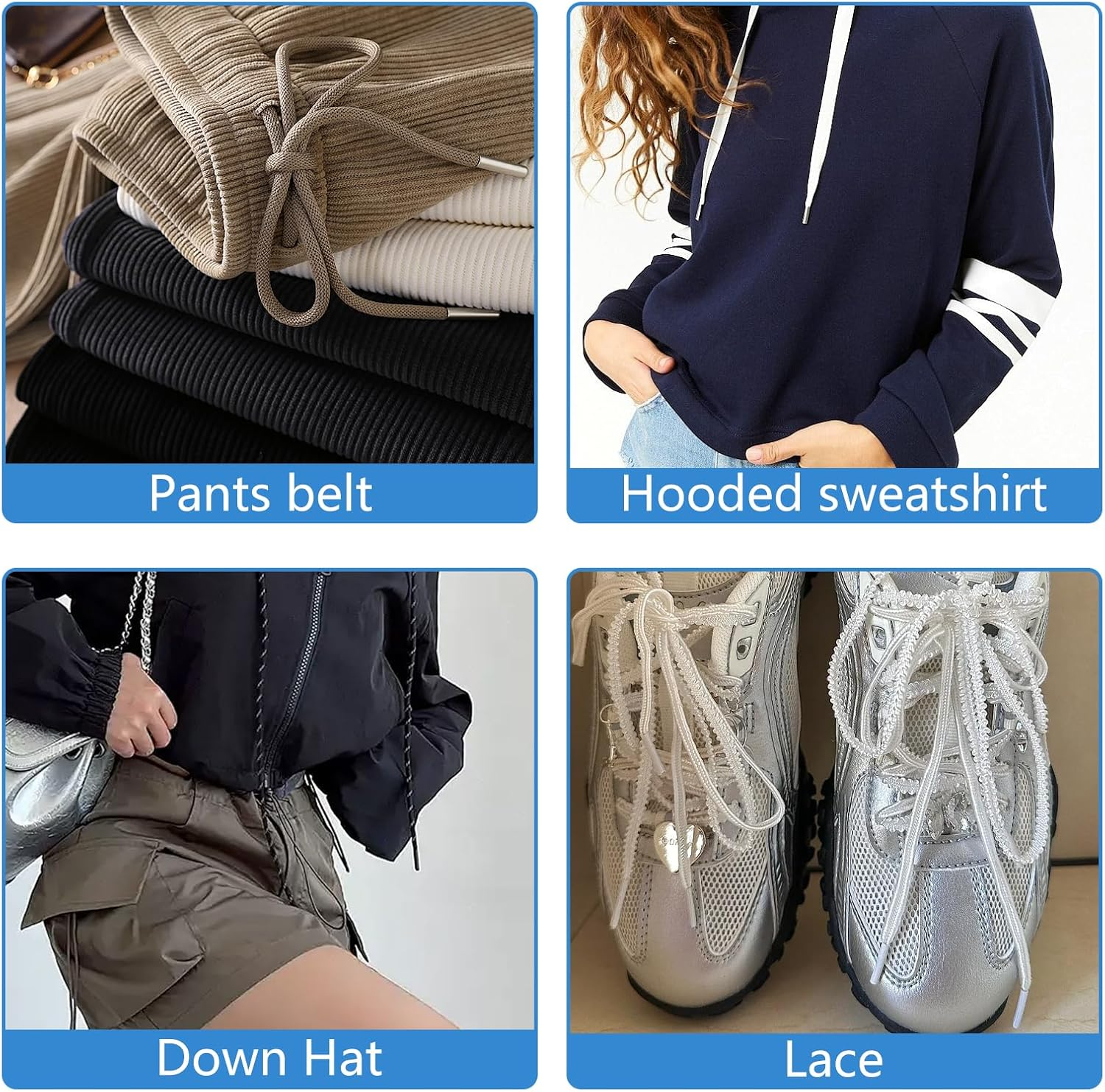 50Pcs Rope Head Sealing Heat Shrink Tubing Aglets for Shoelaces, 3 Sizs Shoe Lace Ends Tips for Shoe Strings, Sneaker Shoe Lace Shortening Repair Aglet Tips, Clothing Rope Heads image number 1