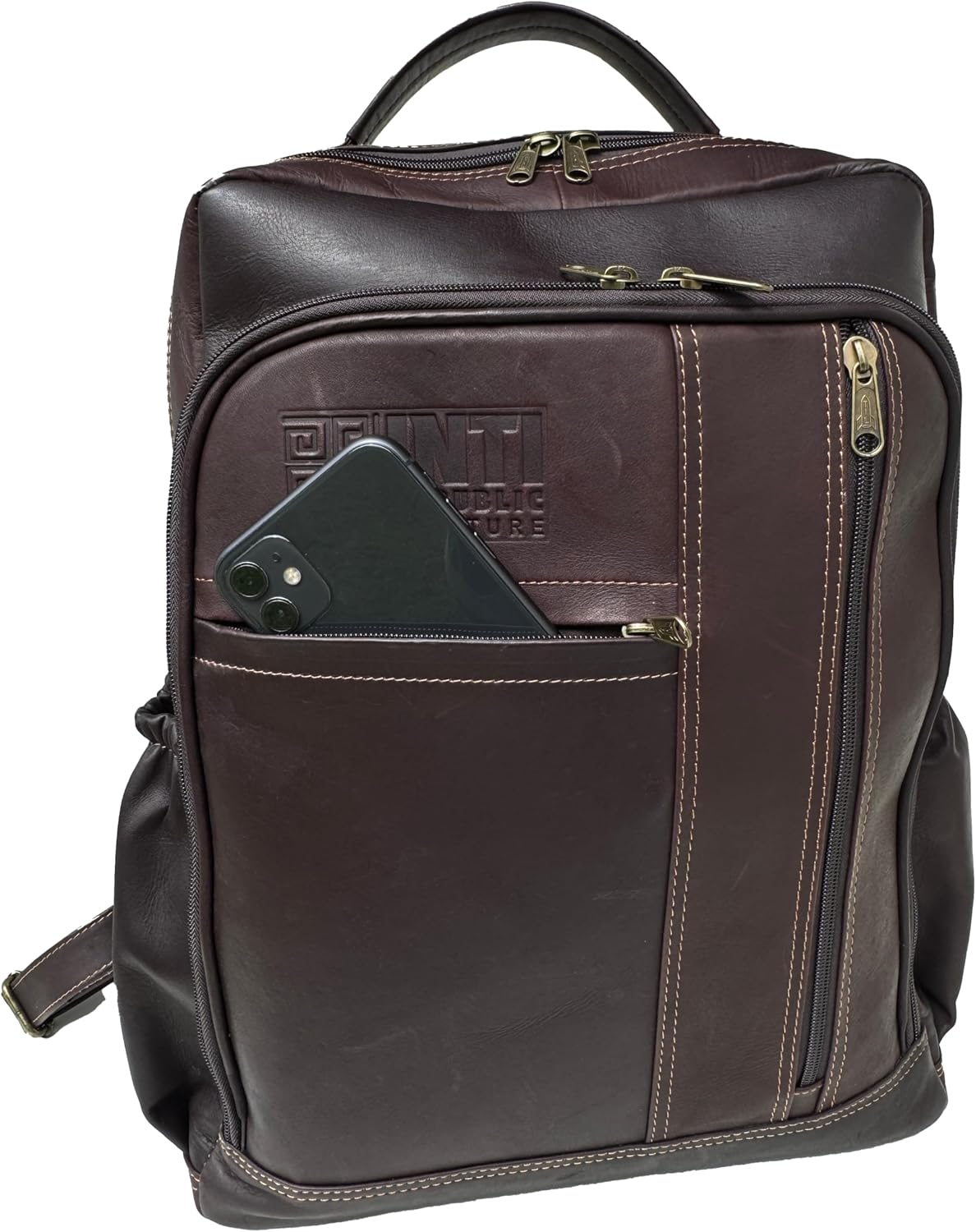 INTI REPUBLIC Classic Leather Backpack | Handcrafted, Durable & Stylish | Spacious Laptop Backpack for Work, Travel & Everyday Use | Fits 16&rdquo; Laptop image number 2