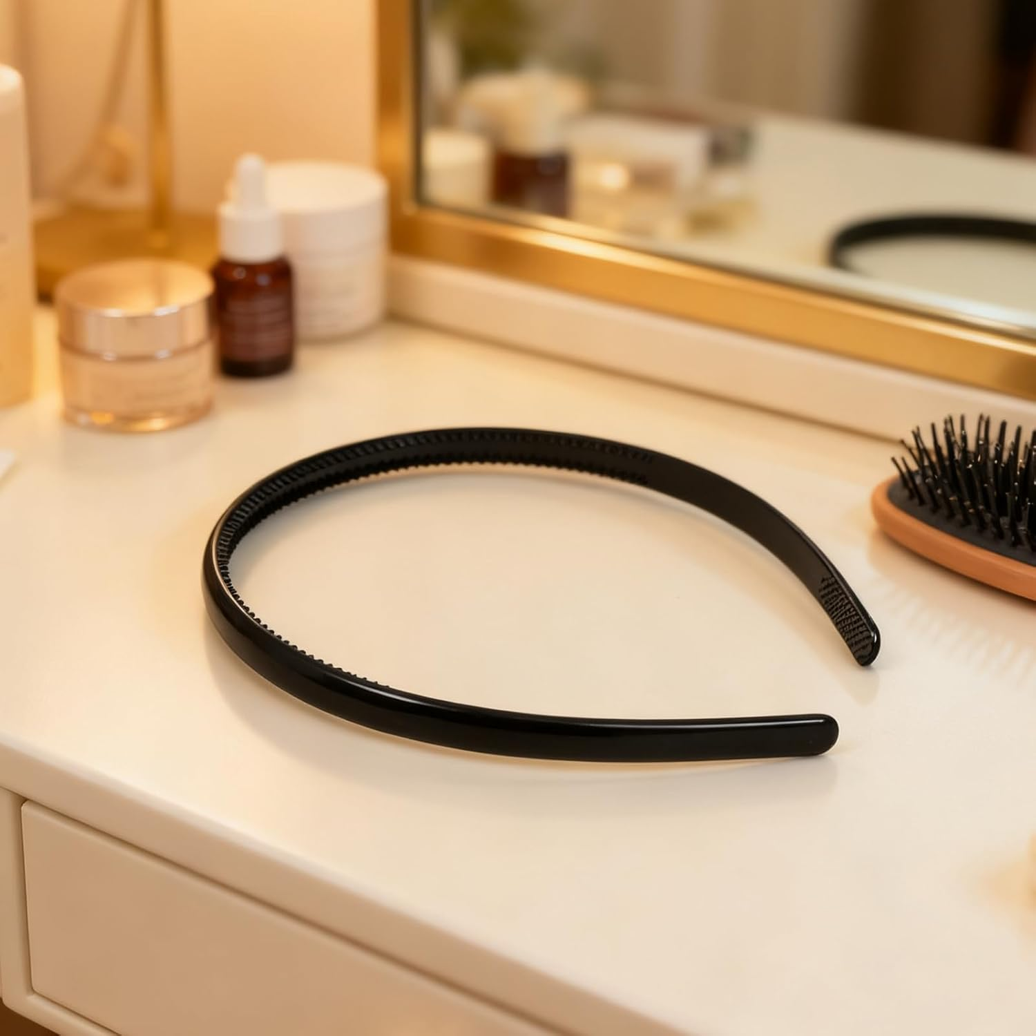 XWCHASA Pack of 6 Women'S Thin Black Soft and Elastic Hair Bands, Hair Accessory for Makeup, Face Washing, Yoga, Jogging, Climbing image number 2