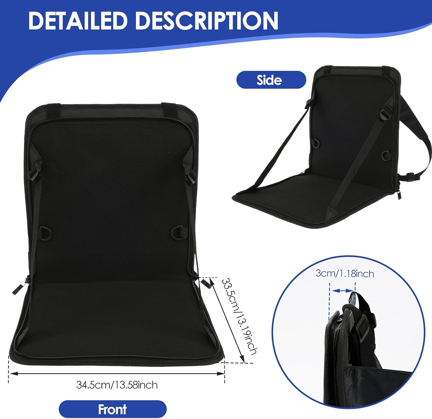 Portable Travel Seat with Seat Belt - Folding Kids Luggage Seat for Toddlers - Non-Slip, Comfortable & Fast Release - Suitcase Not Included image number 3