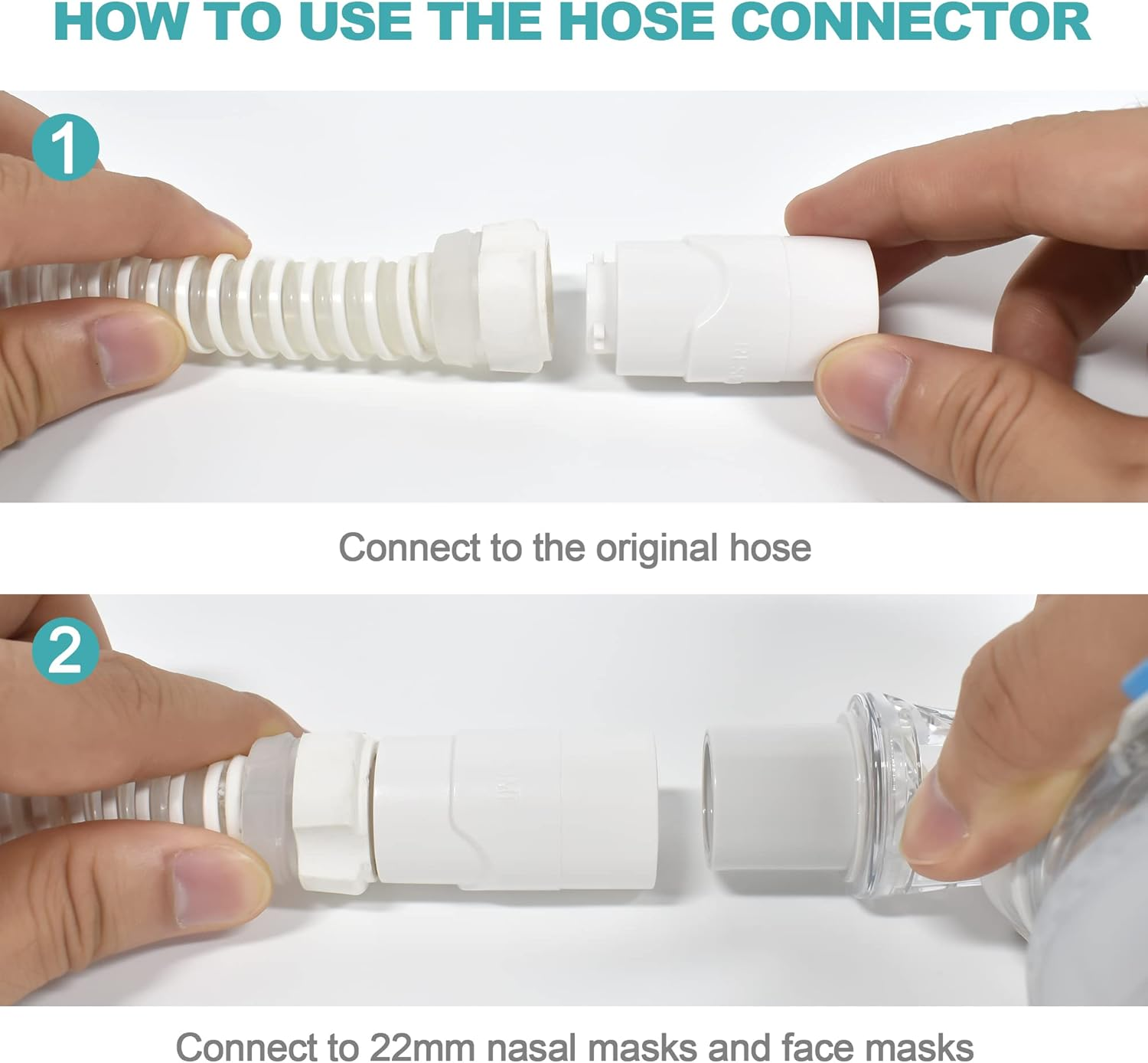 CPAP Hose Adapter for Resmed Airmini Hose, Tubing Travel Adapter Connect Any 22Mm Mask Diameters,Cpap Hose Connector for Airmini Accessories, Tube Connector for 22 Mm Mask Diameters image number 2