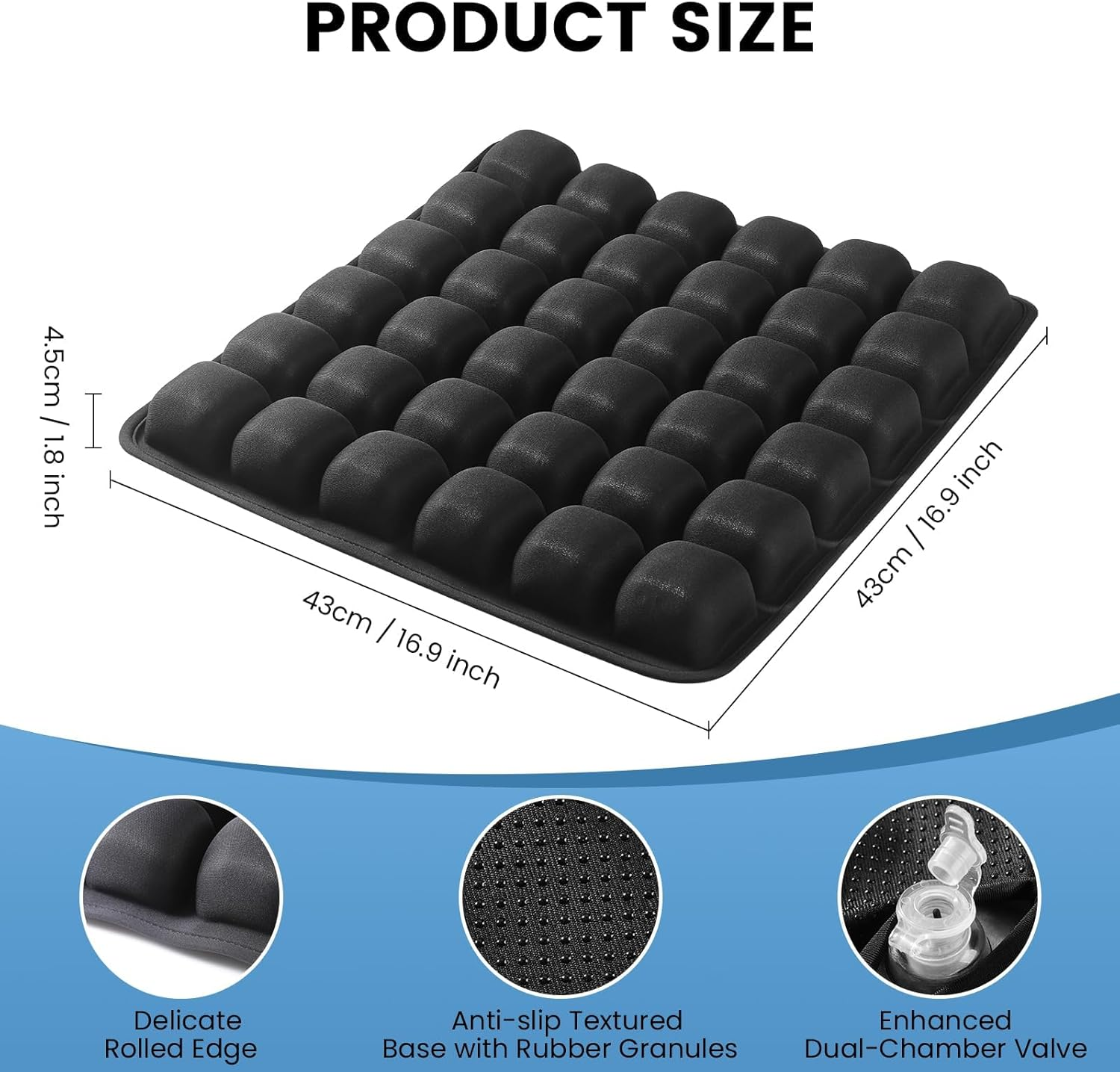 Portable Travel Cushion, 3D Air Cell Seat Cushion, Inflatable Seat Cushions, for Pressure Relief, Comfortable Travel for Airplane, Wheelchair, Car Set, Office Chair, Floor (A) image number 5