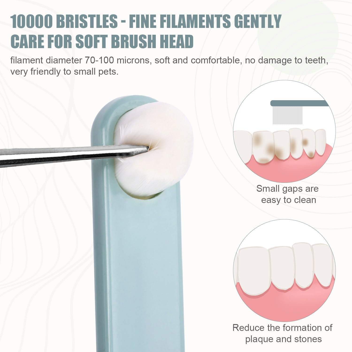 NQEUEPN 4Pcs Toothbrushes for Pets, Dual Sided Cats & Dogs Toothbrushes with 4 Toothbrush Protection Tube Soft Kitten Teeth Cleaning Brush, Reduces Bad Breath & Keeps Dental Healthy image number 1