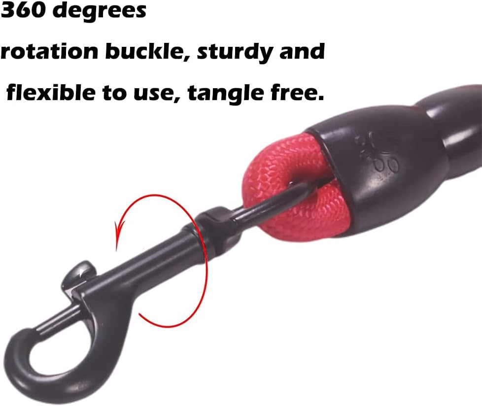 3 in 1 Dog Leashes, with Adjustable Detachable Coupler, 3 Way Dog Leash, Durable Strong Nylon Long Line Dog Leads with Padded Handle, for One, Two, Three Dogs Pet Walking Hiking image number 3