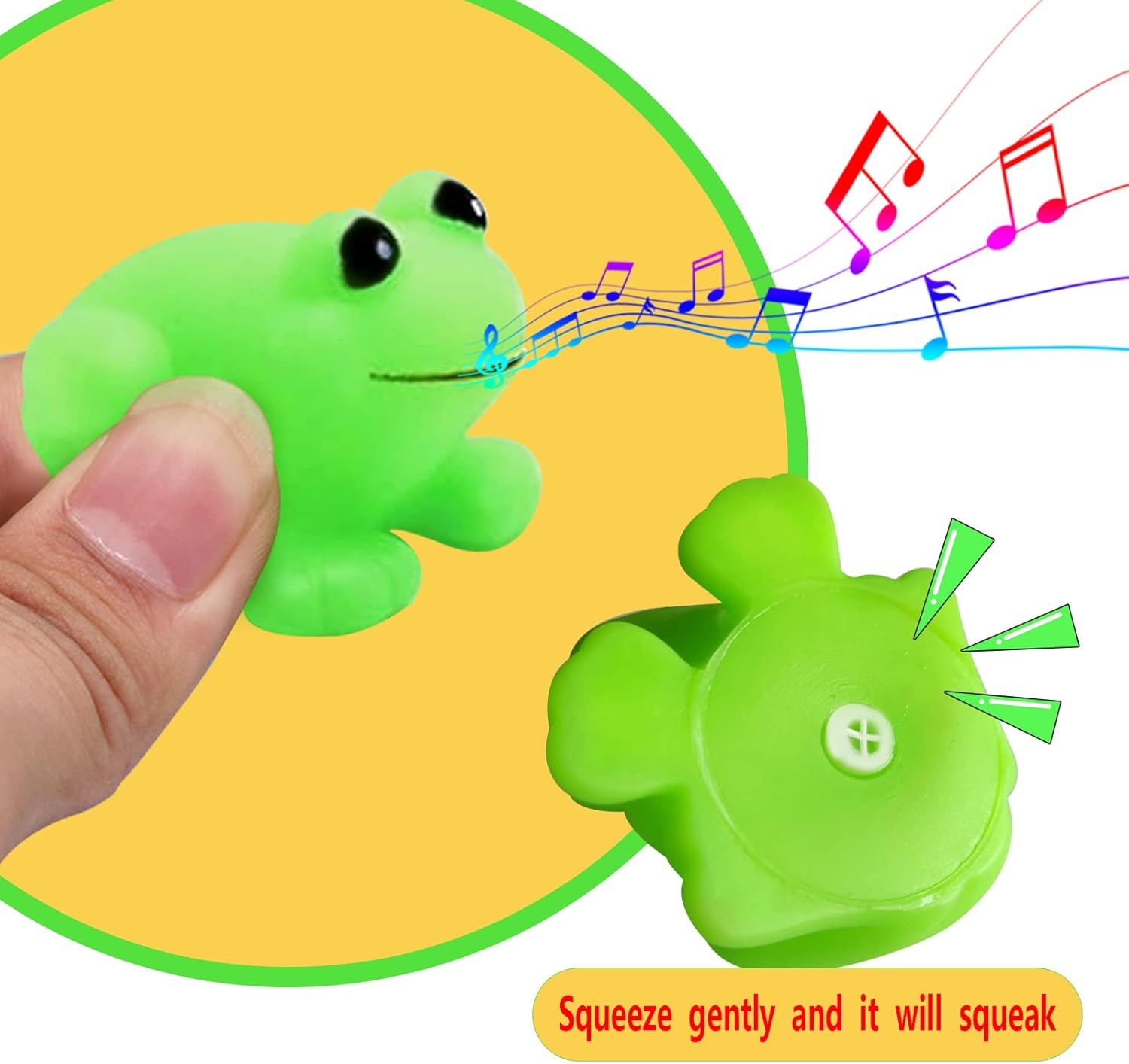 Bath Frog Toys 12 PCS Mini Rubber Frogs Squeak and Float Frogs Baby Shower Toy Party Decoration for Toddlers Boys Girls image number 5