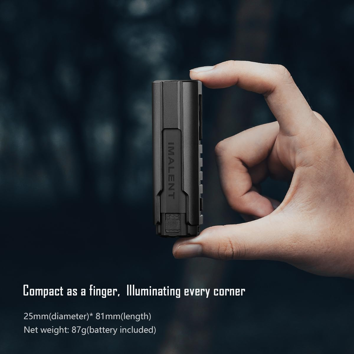 IMALENT LD35 PE 1200 Lumens Super Bright EDC Torches, 328 Meters Throw Rechargeable Handheld Pocket Waterproof LED Tactical Flashlight for Camping, Repairing, Inspection, Hiking (Black) image number 5