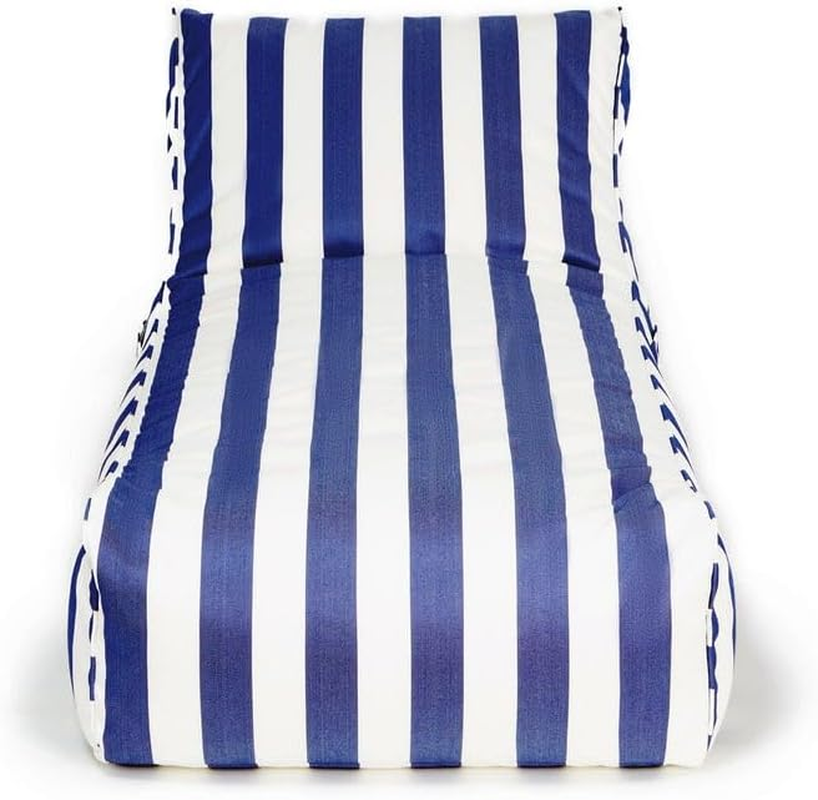 Billy Fresh Laid Back Outdoor Beanbag, 120 Cm Length X 65 Cm Width X 60 Cm Height, Blue/White image number 1