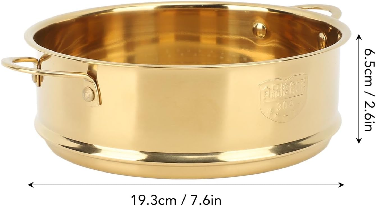 Food Steamer Basket, Stainless Steel Grid with Double Handle for Pressure Cooker, Bun Rack, Colander Kitchen Cookware (Gold) image number 1