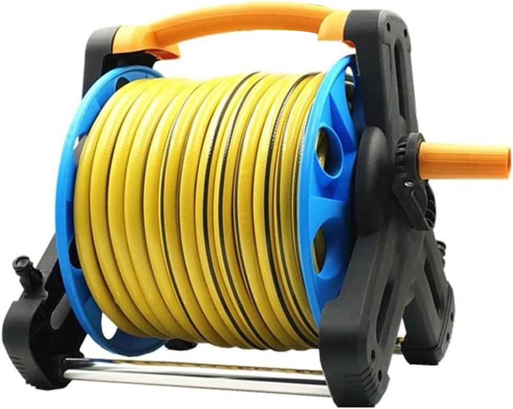 Portable Water Hose Reel Holder Garden Water Hose Rack Gardening Waterpipe Cart Storage, ABS Garden Hose Holder Cart Hand Push Water Pipe Storage Rack Organizer Hose Water Pipe Storage Rack Reel image number 2