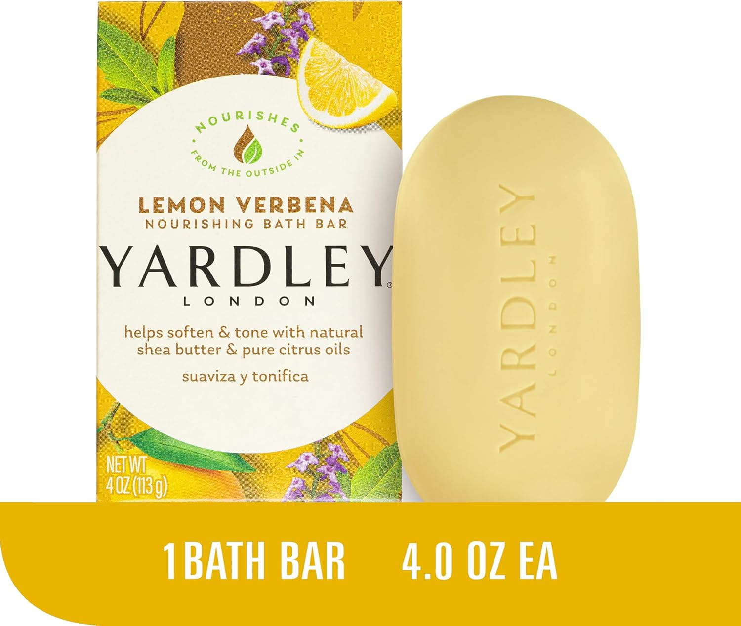 Yardley London Lemon Verbena Naturally Moisturizing Bath Bar, 4.25 Ounce image number 3