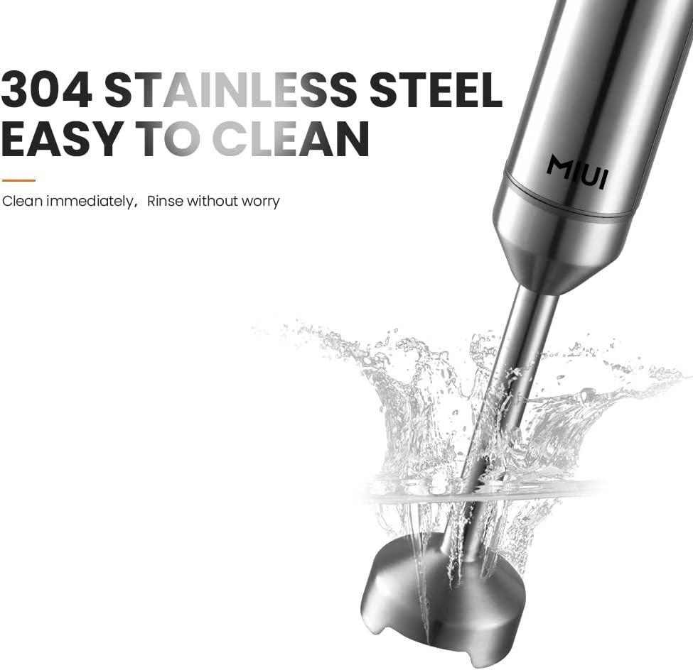 MIUI Hand Immersion Blender, Powerful 1000W 4-In-1, 9-Speed Immersion Multi-Purpose Stainless Steel Stick Blender,700Ml Mixing Beaker,500Ml Food Processor,Whisk image number 5
