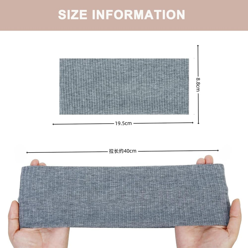 Wide Headband Women for Women,10Pcs Non Slip Thick Headbands Soft Cotton Boho Head Bands for Yoga Workout Fashion Hair Accessories (One Size) image number 2