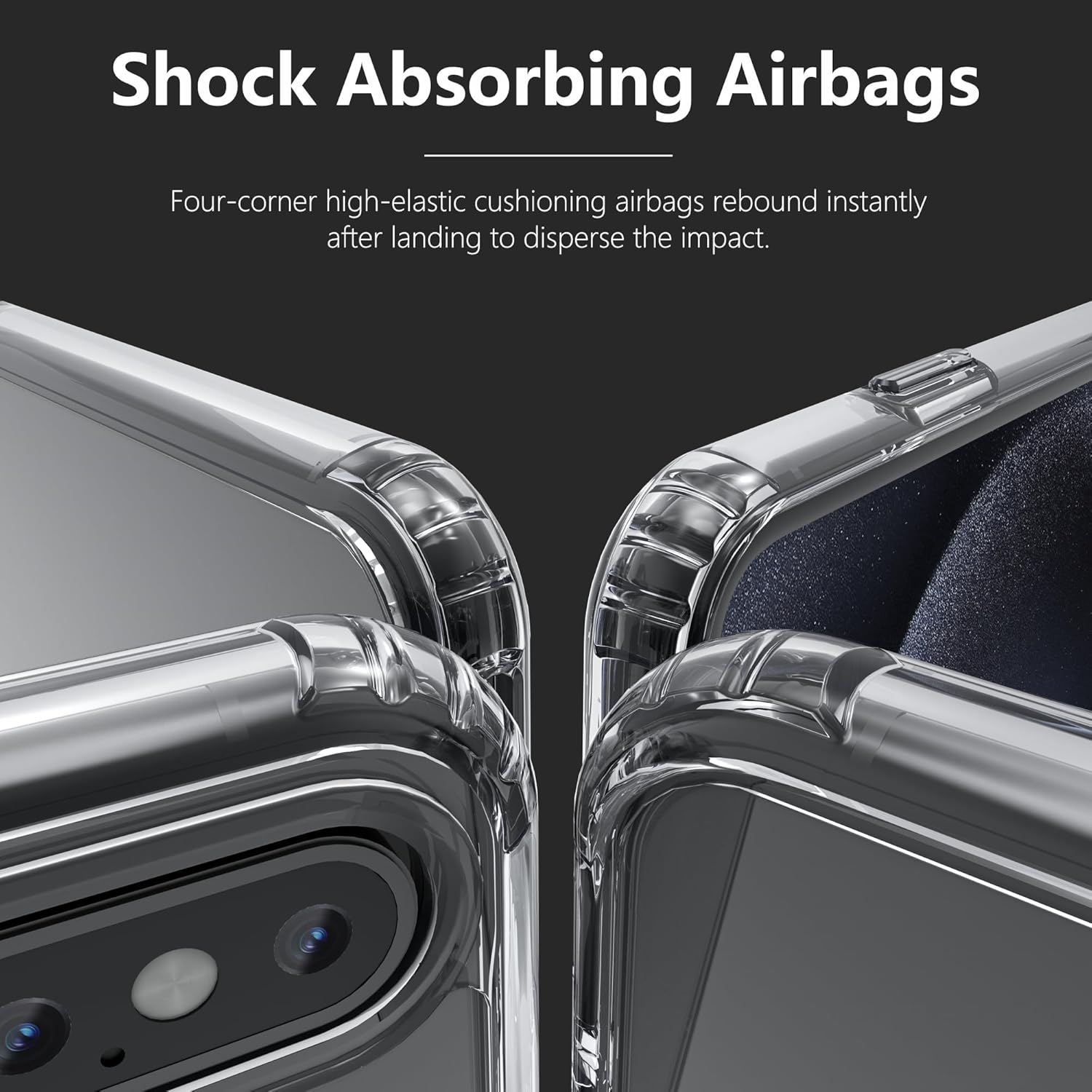 ONES for Iphone X/Xs Case Clear Slim [Shockproof Airbags] [Camera & Screen Protect] [Anti Yellow], PC + TPU Bumper Hybrid Protective Thin Hard Cover for Iphone 10 / 10S 5.8 Inch, Transparent image number 4