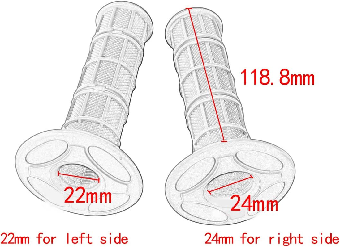 7/8 Practical Motorcycle Hand Grips Dirt Bike Motocross Gel Handlebar 2Pc- Red - Light Blue image number 5