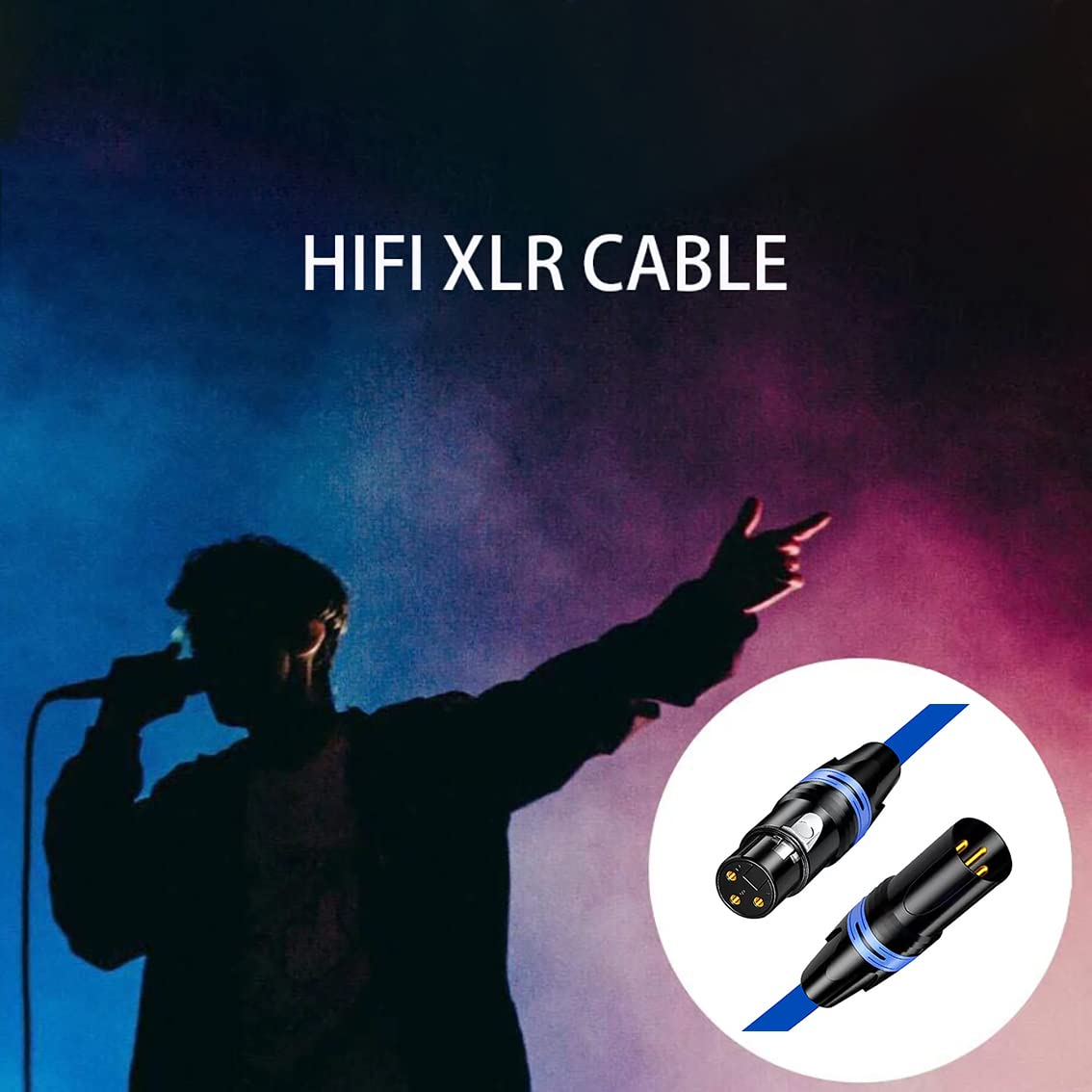 XLR Cable, Tunghey Microphone Cable XLR Male to Female Heavy Duty Balanced Microphone Cord Compatible with Preamps/Speaker Systems and More (2M) image number 3