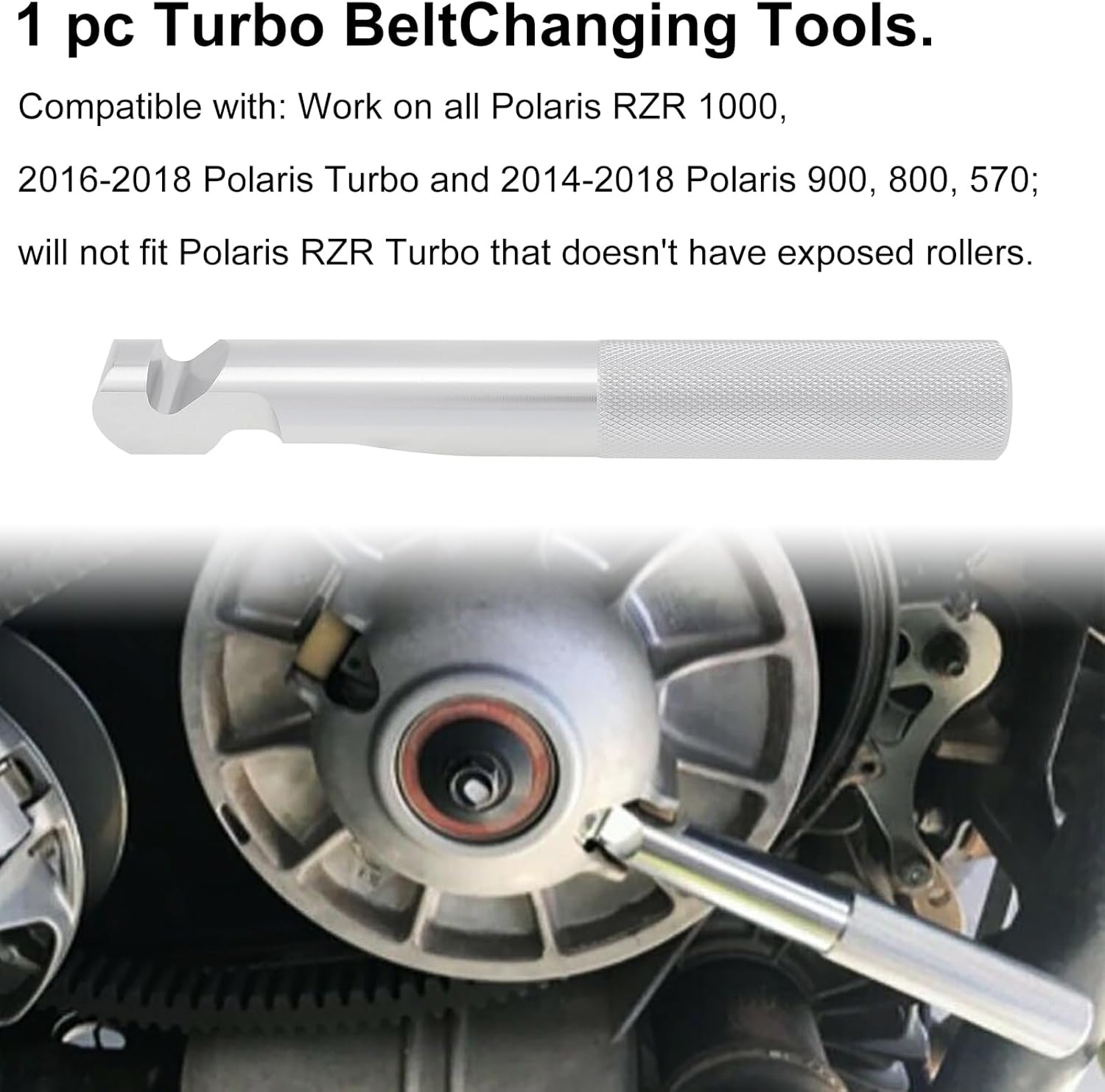 Windance Aluminum Alloy Belt Changing Tools Fit for Polaris RZR / 800S 900S 1000S / XP 800 XC 900 Motorcycle, Silver Belt Replacement Tools image number 6