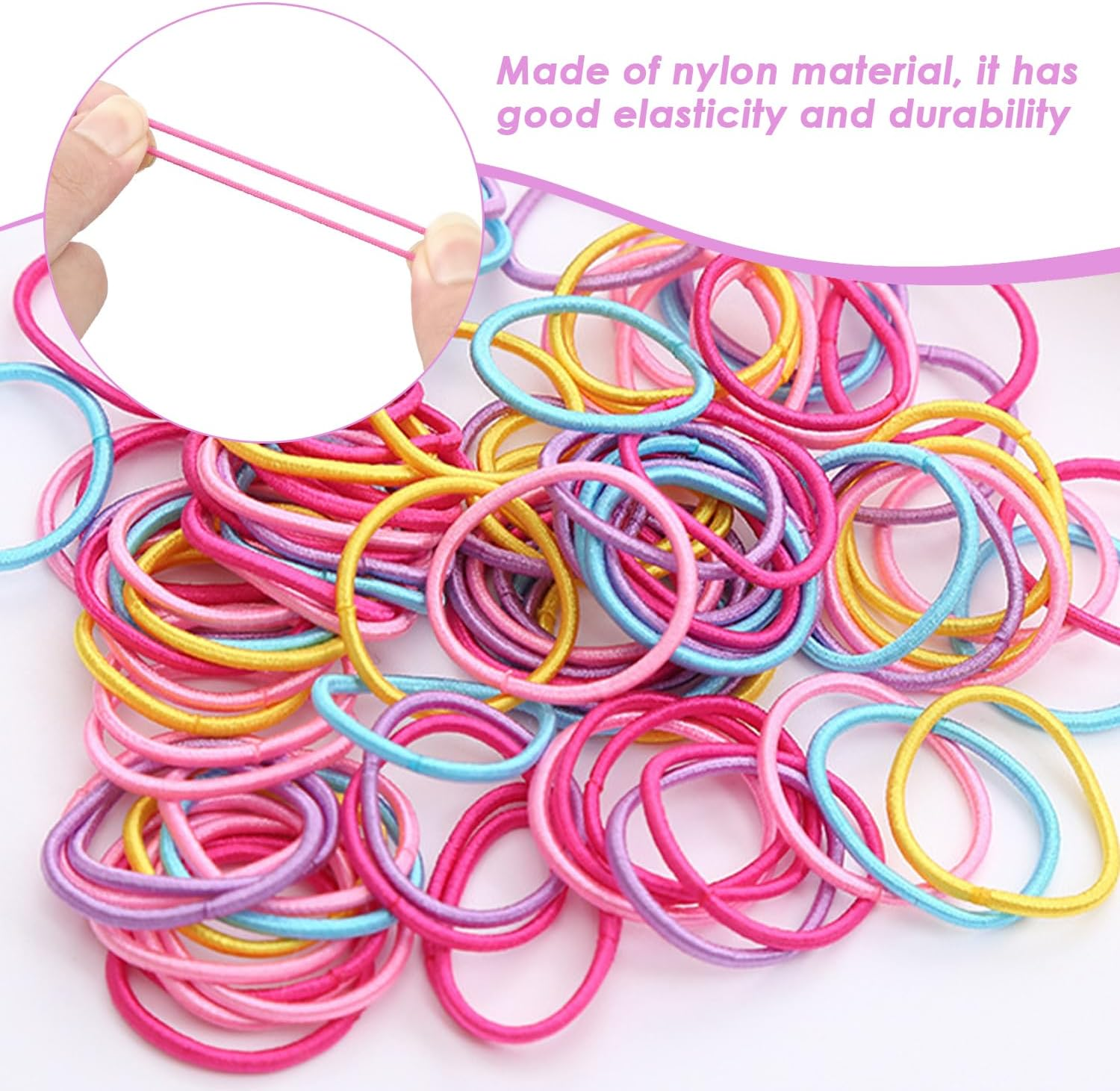 CWPFVQA Pack of 600 Colourful Children'S Hair Bobbles, Elastic Children'S Hair Ties, Elastic Hair Ropes, Small Baby Hair Bobbles, Colourful Headgear for Girls image number 1