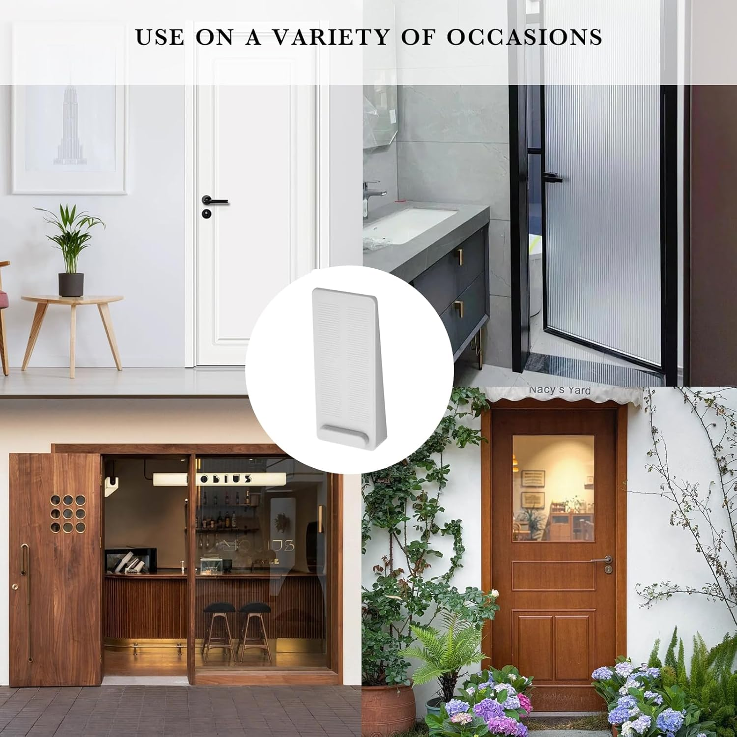 6PCS Rubber Door Stopper Wedge,Doors Hardware & Locks,Doorstops for inside Backstairs/Bottom of Door/Wall,Door Noise Blocker,Backstairs Sound Blocker,Door Stopper Security,Gate Jammer,Gate Stop Alarm image number 6