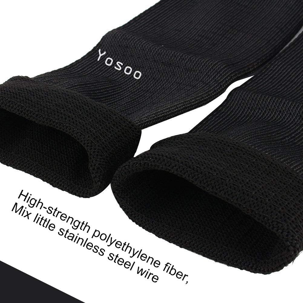 Arm Protective Sleeves,Kevlar Sleeves Cut Resistant Heat Resistant Sleeve,Anti Abrasion Safety Armband for Garden Kitchen Work 1 Pair (Black) image number 2