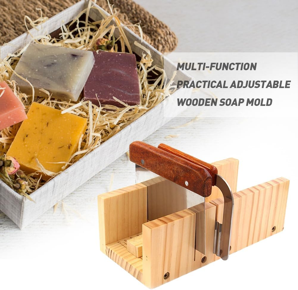 Soap Cutter Set, Wood Adjustable Mould, Multipurpose, Making Tools with Wavy and Straight Cutting Planner, Durable Mould Kit for Handmade Crafts image number 5