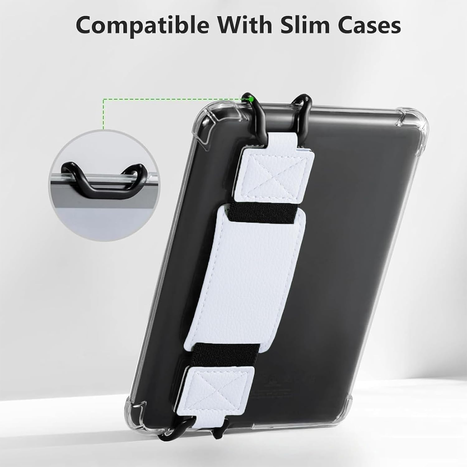Kindle Hand Strap, White Finger Grip Holder for Kindle Tab and Tablet Accessories, Firmly and Comfortable Grip for Reading and Daily Use image number 1