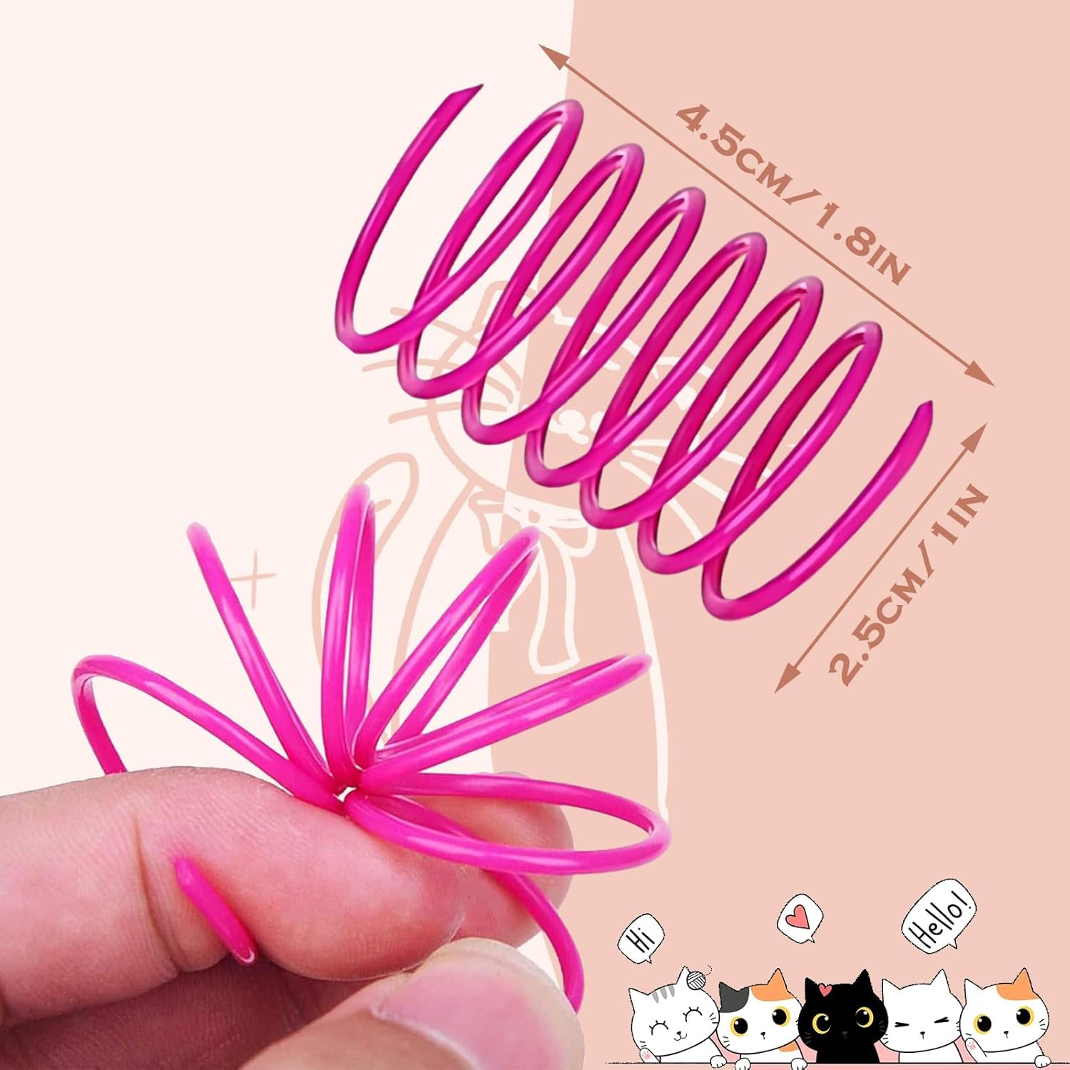 Pack of 32 Spiral Cat Toy Spirals, 4 Colours Cat Spirals Toy, Funny Cat Spiral Toy, Interactive Cat Spiral Cat Games, Cats Spiral Spring Relieves Boredom at Home image number 2