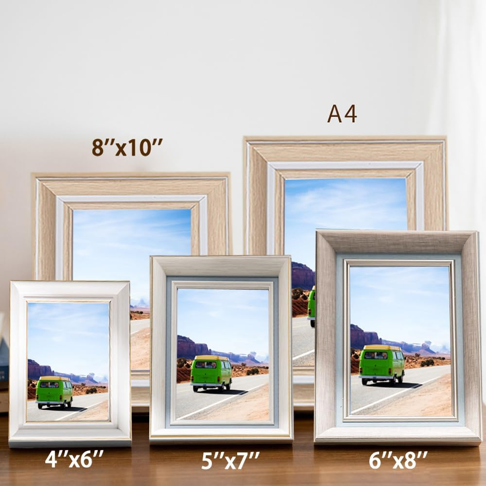 2 Pack Photo Frames A4 Picture Frame,Wall Hange and Table Decor for Home,Office,Gallery（Linen Blue） image number 6