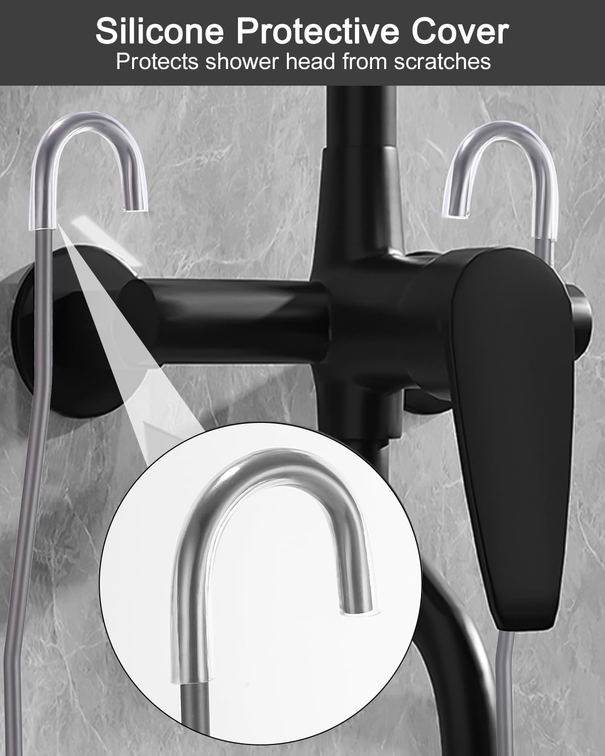 Hanging Shower Caddy for Bathroom Organizer, over the Shower Mixer Taps Hanging Shower Shelf without Drilling, Bathroom Caddy & Basket with 2 Hooks, Toiletries Organizer for Bathroom Storage - Black