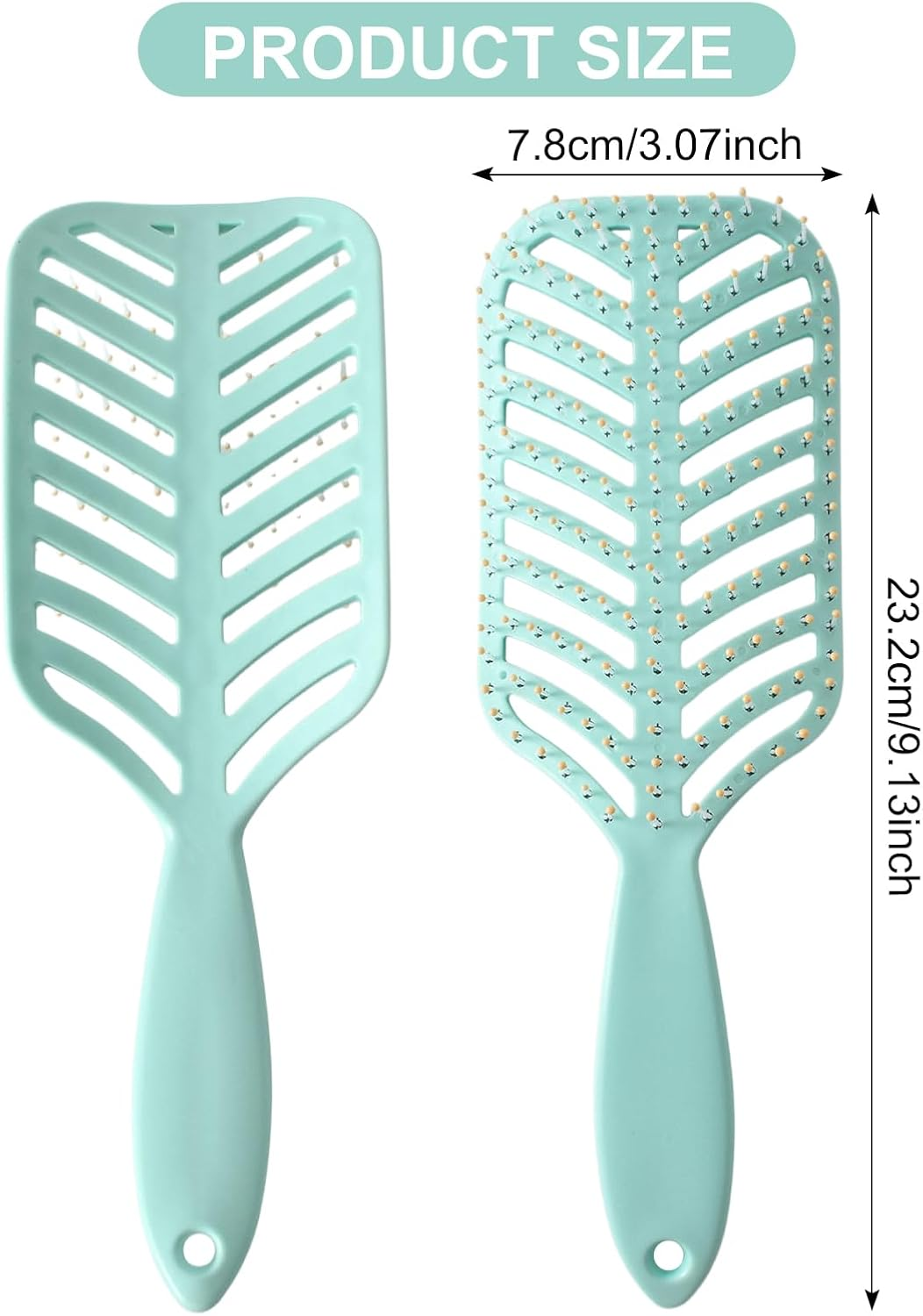 Hairbrush Long Hair, Detangler Brush, Hair Brush without Pulling, Hair Brush, Styling Combs for Women Men, for Curls, Wet, Fine Long Hair, Any Hair Type (Green) image number 1