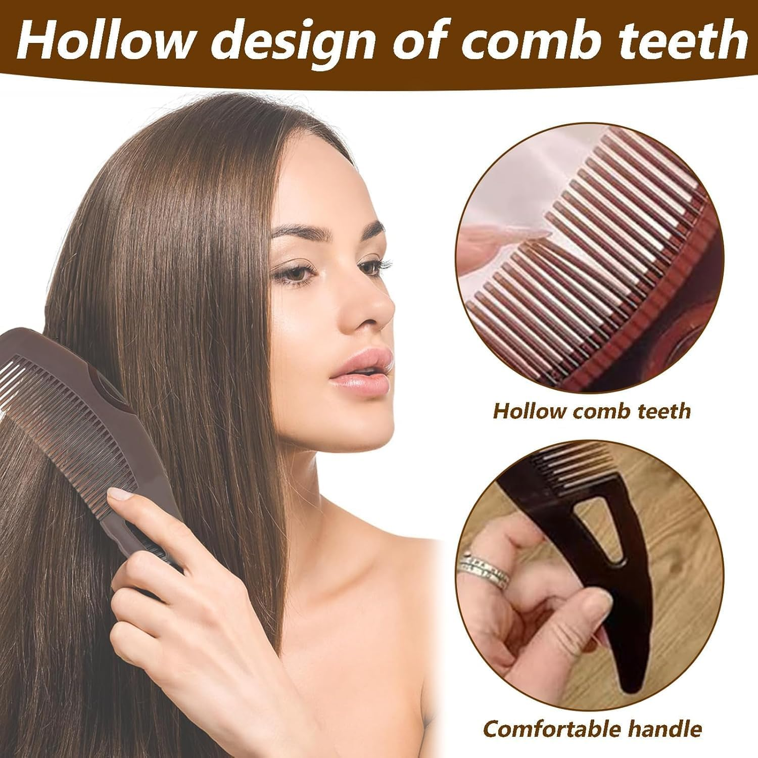 Dandruff Comb Hollow Tooth Dandruff Comb, 3Pcs Stainless Steel Fine Tooth Dandruff Remover Comb and Dandruff Relief Comb,Stainless Steel Scalp Sweep Detoxing Comb Fine Tooth Hairbrush Dandruff Comb image number 3