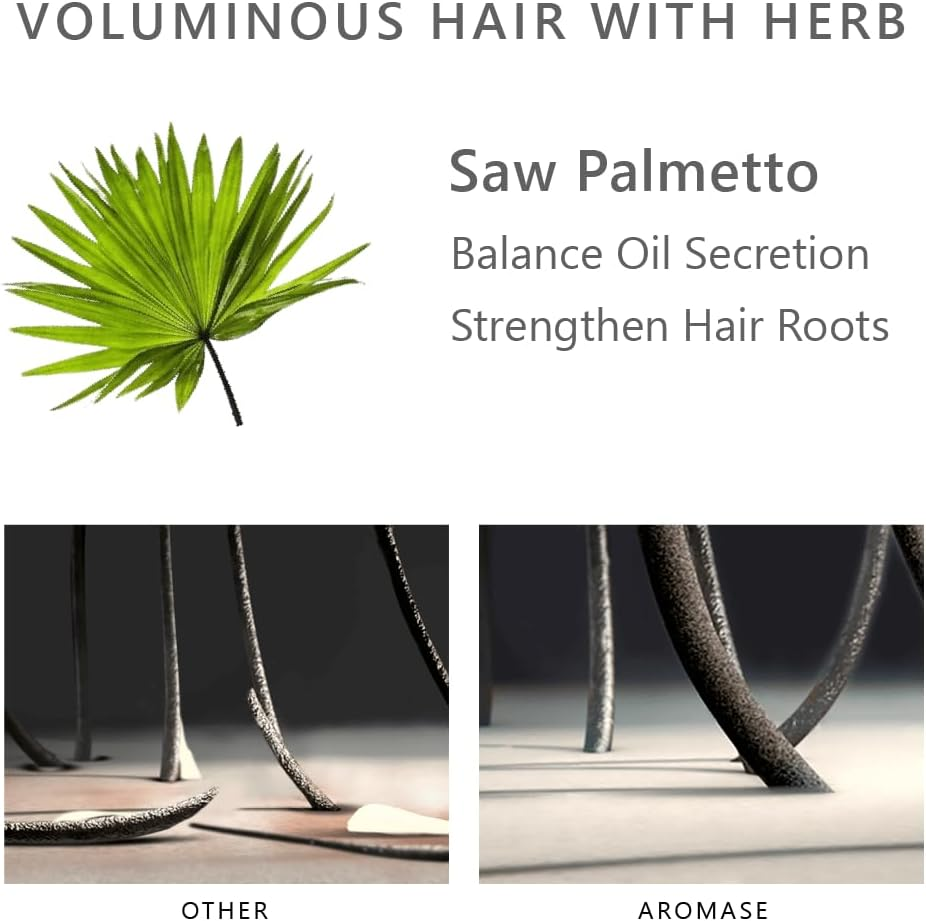 AROMASE Volumizing Essential Shampoo, for Hair Loss with Natural DHT Blocker-5&Alpha; AVOCUTA, SAW PALMETTO Adds Volume for Oily, Thinning, Fragile Hair and Hair Loss, Men and Women, 14 Fl Oz image number 1