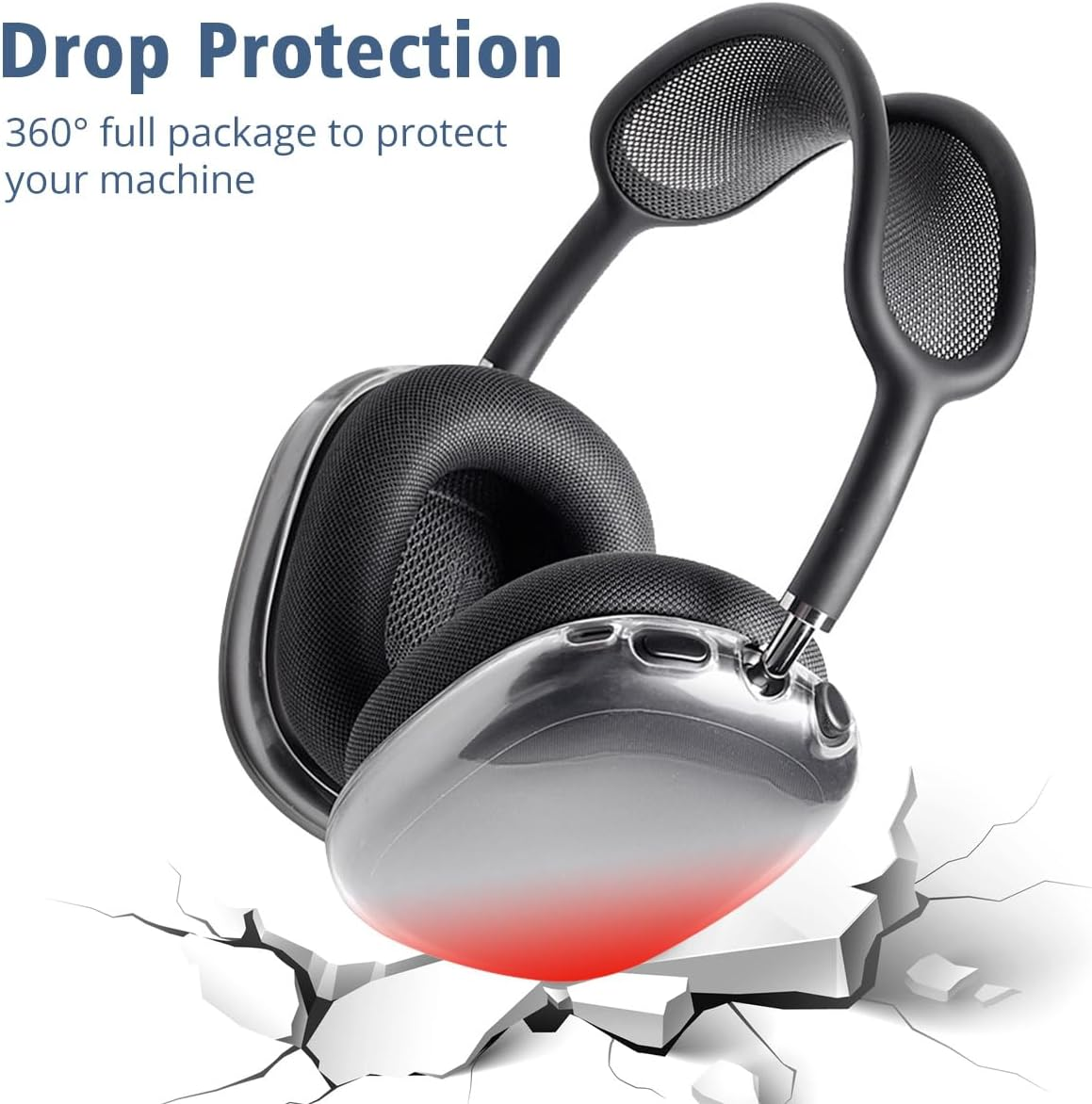 USTIYA Case for Apple Airpods Max Cover Clear Protector Shock-Absorption Transparent TPU image number 1