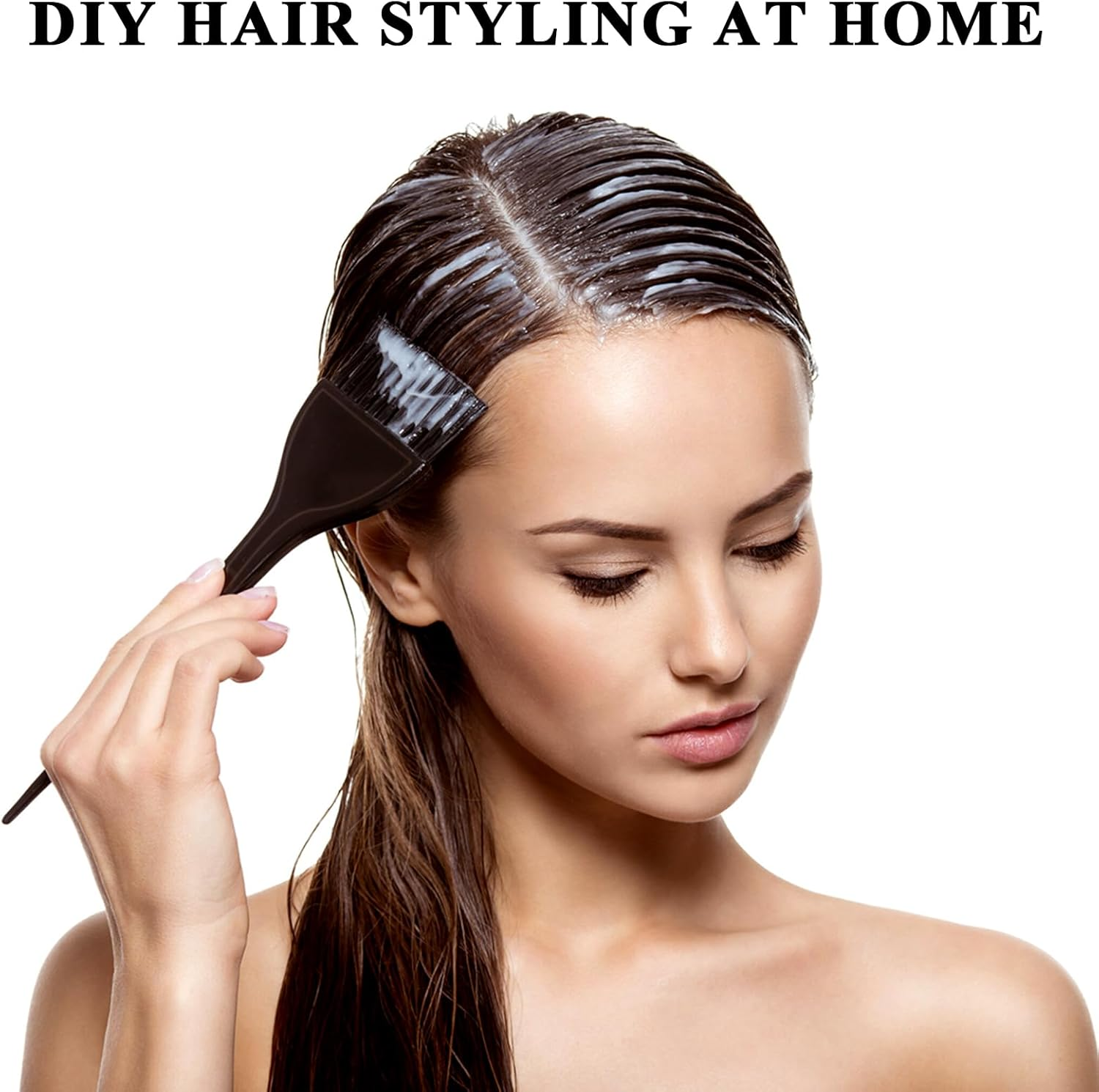 Ymapinc 3 Pcs Hair Coloring Dye Brush, Hair Stylist Supplies Salon Accessories Applicator Brushes for Hairs DIY Tools (Plastic, Black) image number 5