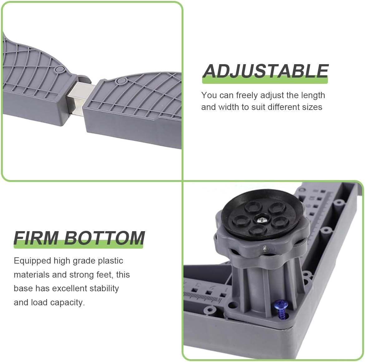 Mini Fridge Stand Universal Stand Base with 4 Strong Feet, Adjustable Refrigerator Stand, Multi-Functional Base for Washing Machine, Dryer, Laundry Pedestal