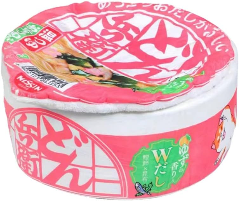 Cat Nest Instant Noodle Shape Cat House Cat Sofa Bed Cute and Comfortable Pet Cat House Detachable Multifunctional Soft Pet Bed Suitable for Cats and Dogs Applicable to All Seasons (S,Orange)