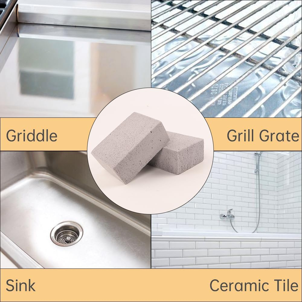 Pumice Stones for Cleaning 8 Pack Grill Griddle Cleaning Brick Block for Removing BBQ Grills, Racks, Flat Top Cookers, Pool