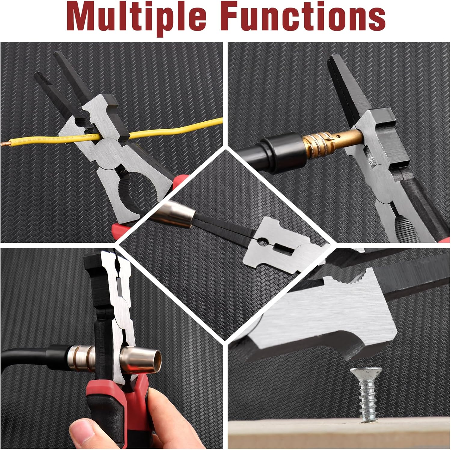 8.7" MIG Welding Pliers Multi-Function Welding Tools with MIG Nozzle Cleaner Wire Cutter Ergonomic Handle, Professional MIG Pliers for Welding, Electrical, Mechanical, Workshop and Home Use image number 3